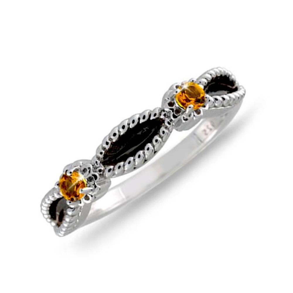 “Miracles Of The Desert Sky” 1/10 Carat Citrine Stacking Ring sz 5